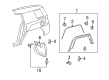 Toyota FJ Cruiser Mud Flaps Diagram - 76608-35101