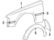 Toyota Celica Mud Flaps Diagram - 76604-19065