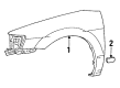 Toyota Paseo Fender Diagram - 53802-16390