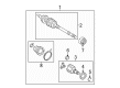 Scion xB CV Boot Diagram - 04427-52891
