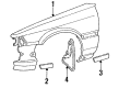 Toyota Camry Mud Flaps Diagram - 76621-39105-J0