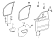 Toyota Land Cruiser Door Lock Cylinder Diagram - 69052-60281