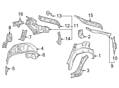 Toyota 61032-42130 Extension Sub-Assembly, Rear Lower Driver Side Quarter Panel 61032-42130 Toyota Extension Sub-Assembly, Rear Lower Driver Side Quarter Panel
