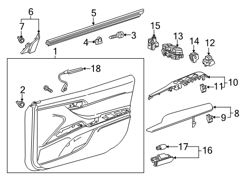 67610-06L52-B0 Toyota Board Sub-Assembly, Front Door Trim, Passenger Side
