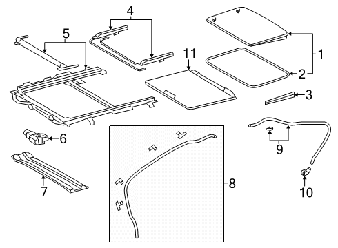 63201-12321 Toyota Sunroof Glass