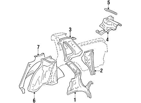 61607-32902 Toyota Inner Wheelhouse, Passenger Side