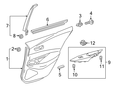 Toyota 67640-02Z10-C4 Panel Assembly, Rear Door 67640-02Z10-C4 Toyota Panel Assembly, Rear Door