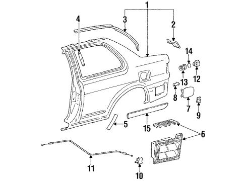 61622-16080 Toyota Rear Body Extension, Driver Side
