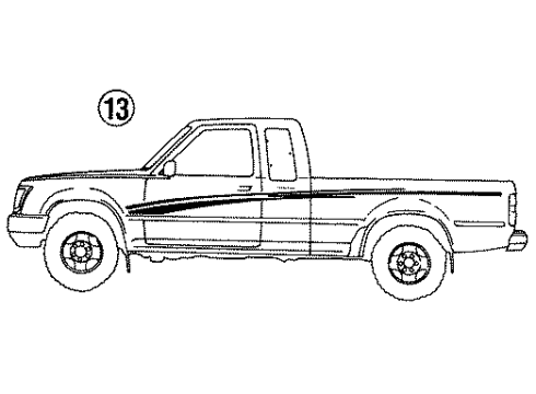 Toyota 00211-89931-BL Stripe Tape, Driver Side 00211-89931-BL Toyota Stripe Tape, Driver Side