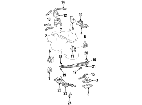12391-62010 Toyota Insulator, Engine Mounting, Center