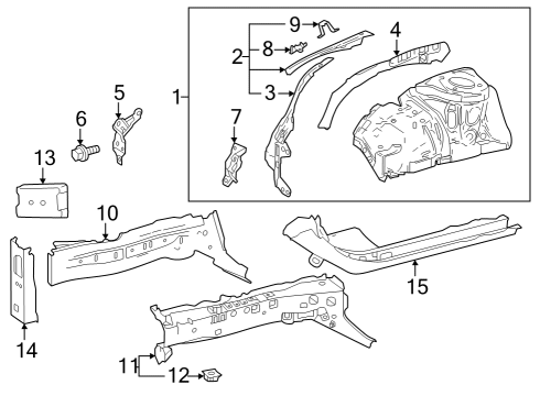 Toyota 53701-12A90 Apron Sub-Assembly, Front Fender 53701-12A90 Toyota Apron Sub-Assembly, Front Fender