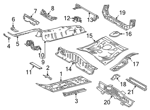 Toyota 57407-0A011 Member Sub-Assembly, Center Floor Panel 57407-0A011 Toyota Member Sub-Assembly, Center Floor Panel