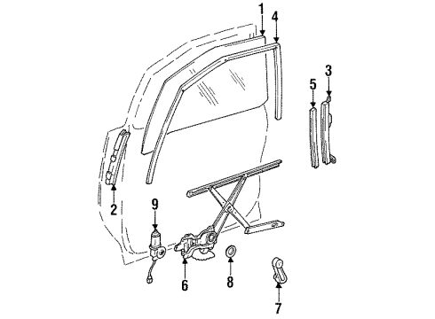 Toyota 62367-95D00 Run Channel Clip 62367-95D00 Toyota Run Channel Clip