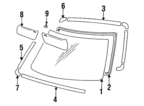Toyota 74310-89115-03 Visor, Passenger Side 74310-89115-03 Toyota Visor, Passenger Side
