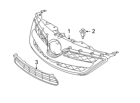 53111-02916 Toyota GRILLE, RADIATOR L/C