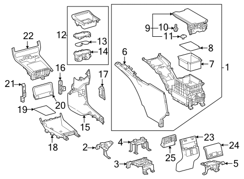 58921-42090 Toyota Panel, Rear Console, Upper