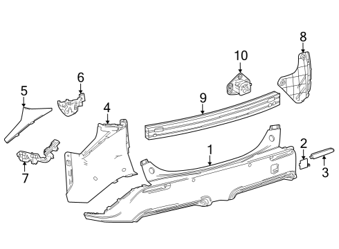 52161-42954 Toyota Piece, Rear Bumper, Passenger Side