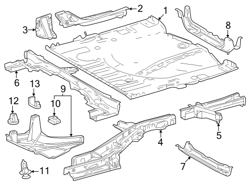 Toyota 58301-0E910 Pan Sub-Assembly, Rear Floor 58301-0E910 Toyota Pan Sub-Assembly, Rear Floor