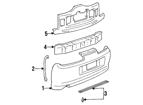 52159-14908 Toyota Bumper Cover, Rear Driver Side
