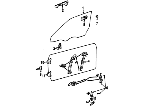 68720-17010 Toyota Hinge, Upper Driver Side