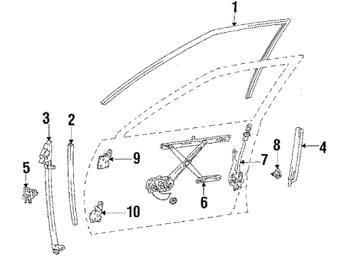 Toyota 67863-32010 Weatherstrip, Passenger Side 67863-32010 Toyota Weatherstrip, Passenger Side