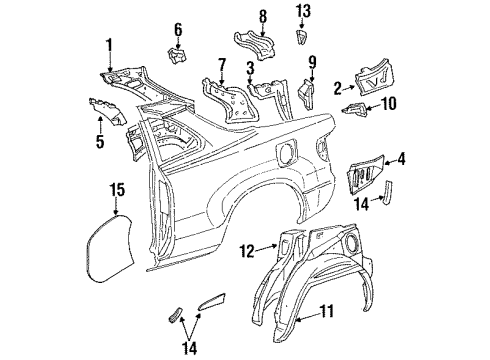 61616-20080 Toyota Inner Panel, Center Driver Side