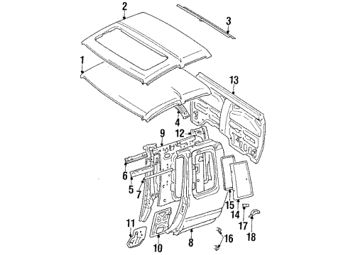 61605-89101 Toyota Reinforcement, Passenger Side