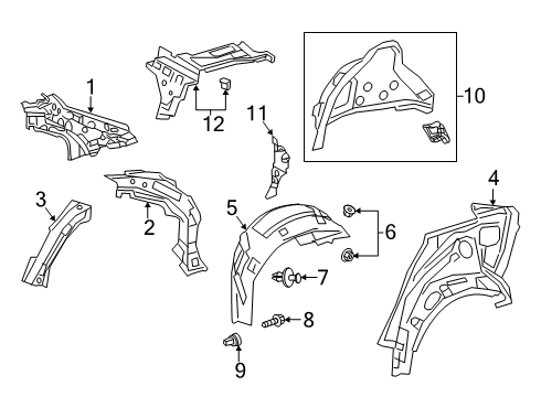 Toyota 61616-12120 Reinforcement, Quarter 61616-12120 Toyota Reinforcement, Quarter