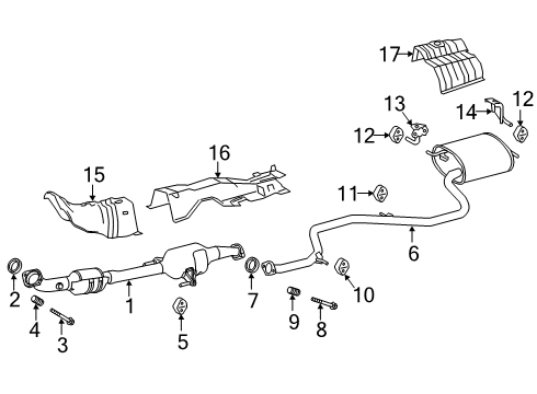 17410-37F80 Toyota Pipe Assembly, Exhaust
