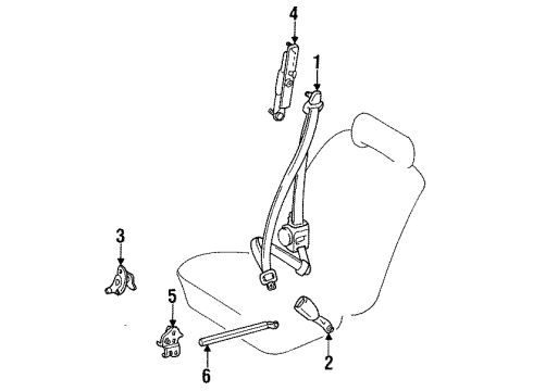 73012-17020 Toyota Buckle Bracket, Driver Side