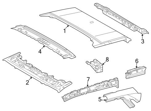 63102-42915 Toyota Panel Sub-Assembly, Windshield Header