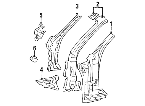 61107-07900 Toyota Reinforcement, Upper Driver Side