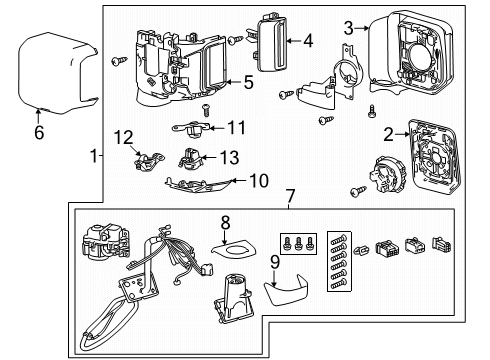 87908-42M50 Toyota Actuator Sub-Assembly, Outer Rear View