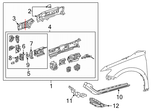 57145-33041 Toyota PLATE, FR SIDE MEMBE