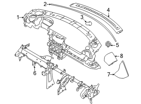Toyota SU003-08723 Instrument Panel Lower Bracket, Driver Side SU003-08723 Toyota Instrument Panel Lower Bracket, Driver Side