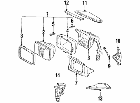 85690-20031 Toyota Headlamp Motor, Driver Side