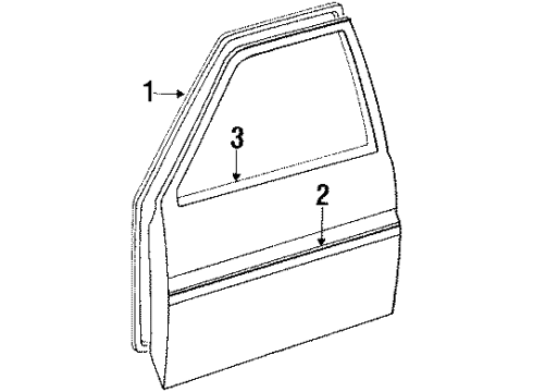 Toyota 75731-16550 Body Side Molding, Outside Passenger Side 75731-16550 Toyota Body Side Molding, Outside Passenger Side