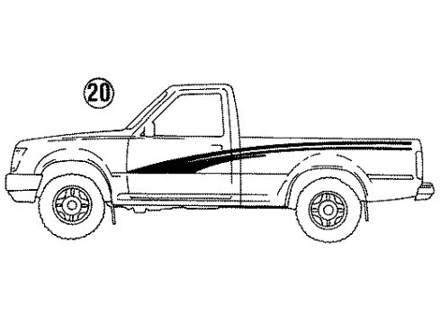 Toyota 00211-89933-04 Stripe Tape, Passenger Side 00211-89933-04 Toyota Stripe Tape, Passenger Side
