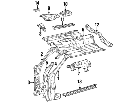 Toyota 61109-20100 Pillar Reinforcement, Lower Driver Side 61109-20100 Toyota Pillar Reinforcement, Lower Driver Side