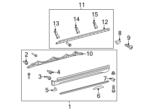 Toyota 75806-35180-E0 Moulding, Rocker Panel, Driver Side 75806-35180-E0 Toyota Moulding, Rocker Panel, Driver Side