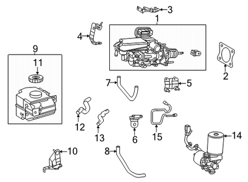Toyota 47055-0E020 Brake Booster Assembly, W/Master Cylinder 47055-0E020 Toyota Brake Booster Assembly, W/Master Cylinder