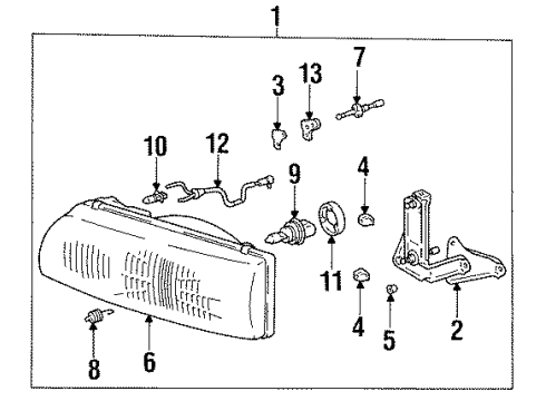 81159-95D01 Toyota Headlamp Assembly Bracket, Driver Side