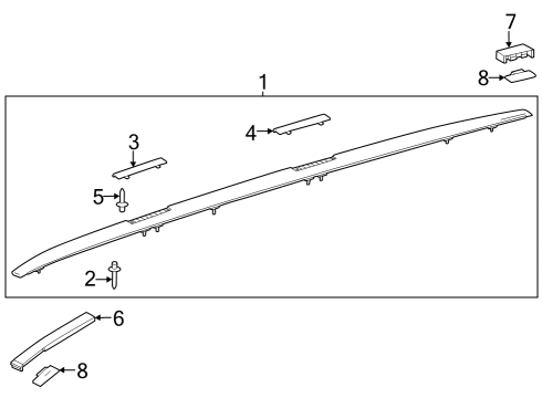 Toyota 63460-0E251 RACK ASSY, ROOF, RH 63460-0E251 Toyota RACK ASSY, ROOF, RH