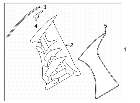 SU003-11449 Toyota Moulding, Front Fender, Outside Passenger Side