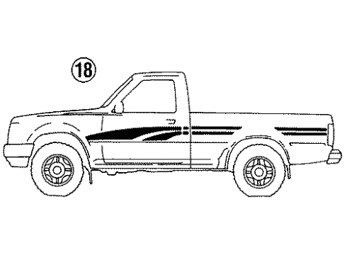 00211-89917-04 Toyota Stripe Tape, Blue, Passenger Side