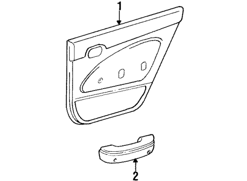 67630-1H080-B0 Toyota Trim Panel Assembly, Rear Passenger Side