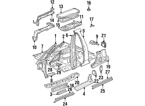 Toyota 57321-95D00 Outrigger, Passenger Side 57321-95D00 Toyota Outrigger, Passenger Side