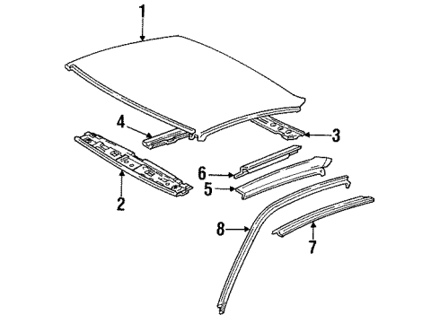 61232-17040 Toyota Side Rail, Inner Driver Side