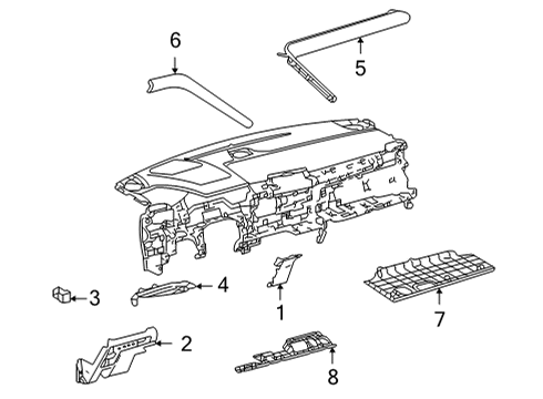 55403-08040-C6 Toyota Pad Sub-Assembly, Instrument Panel