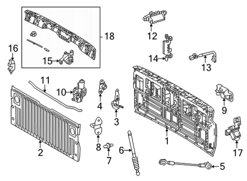 66140-AN010 Toyota Support Assembly, Tail Gate